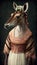 Photo Shoot of a Beautiful, Cute and Adorable Humanoid Okapi in Stunning Wedding Dress (Generative AI)