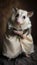 Photo Shoot of a Beautiful, Cute and Adorable Humanoid Possum in Stunning Wedding Dress (Generative AI)