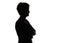 Photo of silhouette adult woman in profile