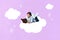 Photo sketch graphics artwork picture of dreamy charming small kid reading story isolated drawing background