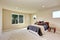 Photo of a small craftsman master bedroom with beige walls.