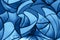 Photo of a small fragment of a beautiful stained glass in trendy blue color. Trendy blue backdrop for your design