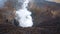 Photo of smoke volcano crater on Java island