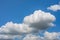 Photo of some white whispy clouds and blue sky cloudscape. Beautiful blue sky and white clouds