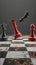 Photo Strategic chess board setup, symbolizing business competition, with copy space