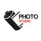 Photo studio camera film vector icon