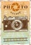 Photo studio vector poster with vintage camera
