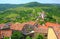 Photo taken in summer. Old roofs in Motovun town in Istria region, Croatia