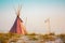 A photo of a tipi