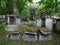 Photo of tombstones in the historic Jewish cemetery at Brady Street, Whitechapel, East London UK.