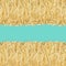 A photo from the top of Italian pasta on a turquoise background. Place for text, copyspace. Flat lay banner with egg noodles