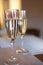 Photo of two glasses of champagne. Festive alcoholic drink