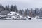 Photo of Vancouver Rowing Club at early morning with the frozen marina docks.