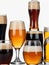 Photo Of Variety Of Beers In Glass Isolated On White Background. Generative AI