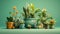 Photo of various potted plants arranged in a group