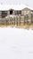 Photo Vertical Road with layer of fresh white snow in winter with homes in the background