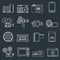 Photo video icons set outline