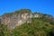 Photo views of dry rice fields and rocky mountains