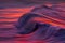 Photo of wave water textures at sunset with panning technique