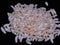 Photo of white puffed rice with blacked background