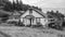 photo of white suburban cottage townhouse. suburban cottage townhouse. suburban cottage townhouse