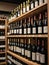 Photo Of Wine Bottles In A Liquor Store, Alcoholic Drinks. Generative AI