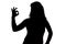 Photo of woman\'s silhouette showing okey