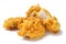 Photo of yellow fried chicken half piece on white background