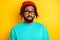 Photo of young african man unhappy sad upset uncertain unsure wear glasses isolated over yellow color background
