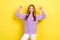 Photo of youngster cute girlish lady wear stylish outfit knitwear fingers pointing herself excited first place best