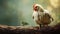 Photobashed Rooster On Wood: Narrative-driven Visual Storytelling