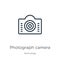 Photograph camera icon. Thin linear photograph camera outline icon isolated on white background from technology collection. Line