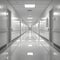 Photograph captures emptiness of hospital hallway, quiet and calm