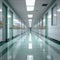 Photograph captures emptiness of hospital hallway, quiet and calm