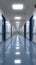 Photograph captures emptiness of hospital hallway, quiet and calm