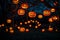 A Photograph capturing the eerie glow of jack-o\\\'-lanterns