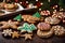 A Photograph capturing the festive spirit of Christmas cookies