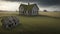 A Photograph capturing the melancholic beauty of an abandoned farmhouse,