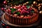 A Photograph capturing the splendor of a Christmas fruit cake,