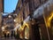 Photograph of decorations and ornaments on the fronts of houses and Strasbourg street for the Christmas holidays