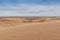 Photograph of dunes with vegetation of the Namibe Desert. Africa. Angola