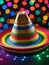 Photograph Of Rainbow Sombrero With Lights For May Festivities. Generative AI