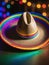 Photograph Of Rainbow Sombrero With Lights For May Festivities. Generative AI