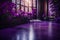 A Photograph: Step into an ethereal sanctuary as violet-hued walls and delicate accents embrac