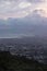 Photograph taken on Mount Vesuvius, Italy, capturing a sunset view of the entire city of Naples