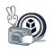 Photographer bancor coin mascot cartoon