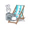 Photographer beach chair mascot cartoon