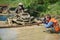 Photographer in deep water