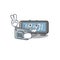 Photographer digital clock cartoon in character shape