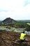 Photographer on Elephant Stone, Venezuela. Outdoor adventure travel